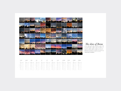 The skies of Rome calendar design graphics photography
