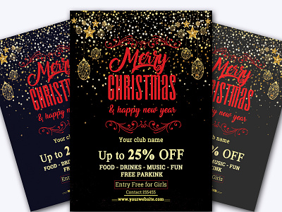 Christmas party flyer branding brochure design busines card design flyer design logo print stationary typography website