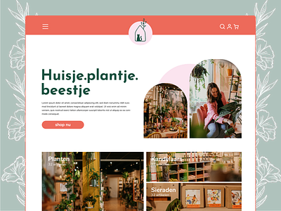 Flower web-shop branding flower flowershop fun graphic design green landing page plants ux webshop website