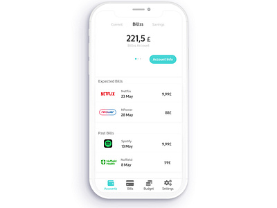 Billss App app app design bills design finance app financial advisor financial app money management subscriptions tech tech design