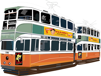 Illustration of tram for Tramway, Glasgow