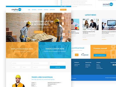 Employme Redesign clean job landing photoshop ui ux web web design website