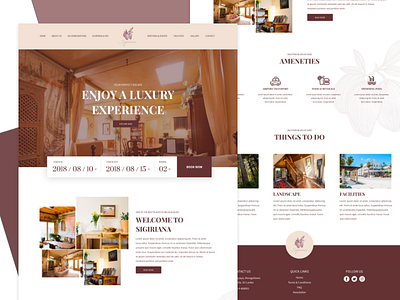 Sigiriana - Landing Page (Full) booking clean design homepage hotel landing luxury minimal ui ux web website