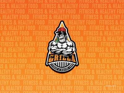 "GRILLA" logo design branding design food grill healthy icon illustration logo logodesign logomark orange sport vector visual identity