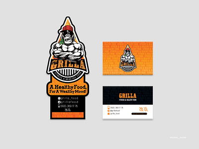 Part of Identity for "GRILLA" design food grill healthy illustration label logo logodesign visit card visual identity