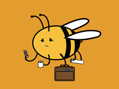 Busy Bee animal animal illustration bee design idiom illustration pun