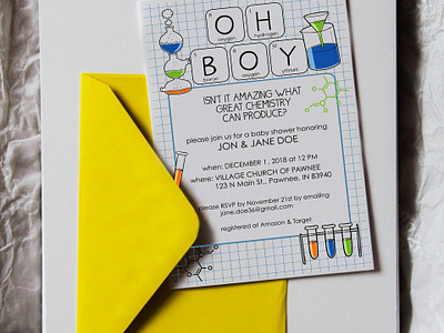 Chemistry Baby Shower Invite