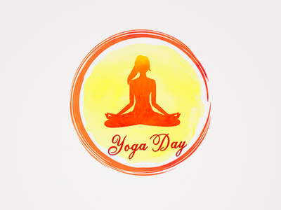 Watercolor design of yoga day
