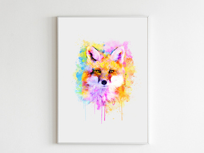 Watercolor Fox illustration art photoshop portraits fox branding animals tshirts colorful tshirt art art design art water colour watercolor brush creative design creative watercolor art watercolor backgrounds illustration design watercolor