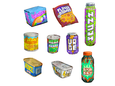 Apocalypse Food assets food game art game design icon icon design illustration items props snacks soda ui ux video game