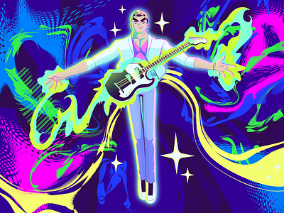 Idol Wizard abstract animation anime artwork cartoon character design guitar idol illustration magic pop art pop music wizard