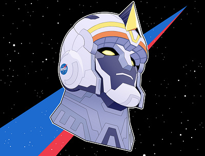 Space Mecha Bust animation anime artwork character design drawing icon illustration logo mecha nasa robot space