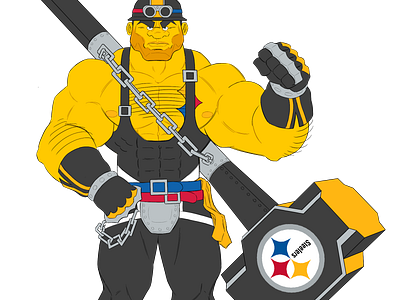 Steelers Fighting Game Character cartoons character design illustration mascot design