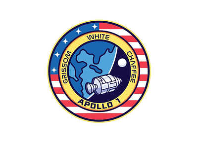 Apollo I Memorial Patch america apollo badge graphic icon illustration insignia logo design moon nasa patch rocket satellite shuttle space usa