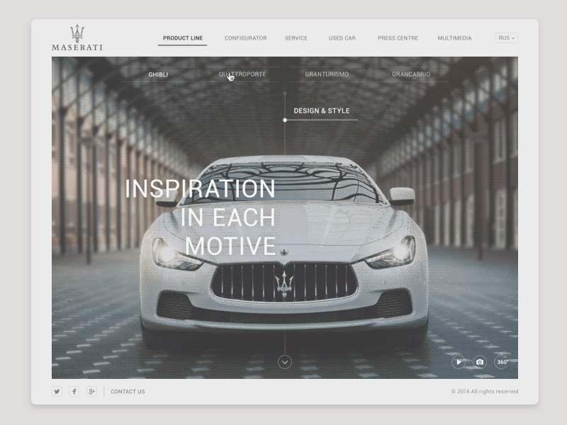 Maserati Moscow Concept adaptive animation auto cars gold luxury maserati photos promo promosite rich web