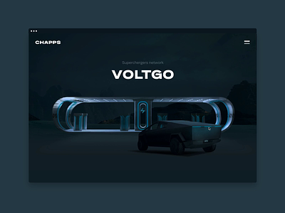 Voltgo Project animation charging cybertruck ecology future parallax tesla volt web website