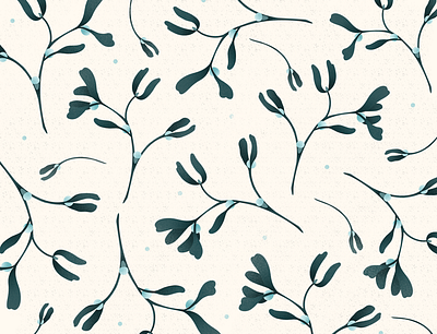 mistletoe christmas flat flowers graphic illustration illustration art mistletoe pattern plants