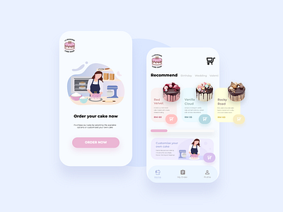 La Mignonne Cake Shop App app design illustration user experience design user interface design vector