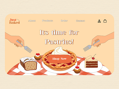 Just Baked Landing Page design illustration logo user interface design vector web design