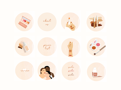 Makeup Instagram Highlight Covers design graphic design illustration instagram highlights vector