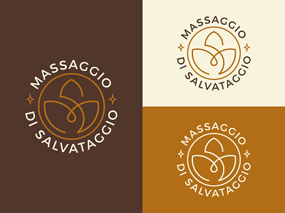 Massaggio di Salvataggio - Logo brand brand identity branding color palette concept construction design flat golden ratio graphic design illustrator logo lotus massage massaggio monogram oil salvataggio vector