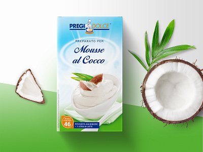 Coconut Mousse packacging box coconut dessert food fruit mousse pack packaging product redesign restyling