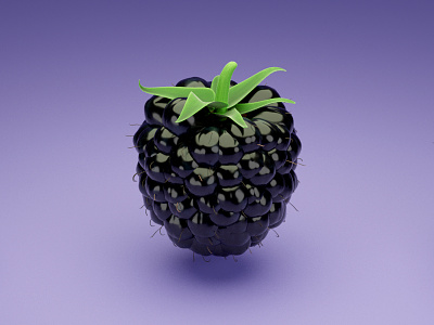 3D Blackberry 3d blackberry blender fruit geometry nodes photoshop retouching