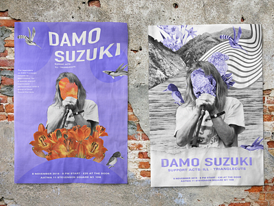 Damo Suzuki posters collage collageart concept damosuzuki design experimental independentmusic lowfi posterdesign printdesign printdesigner psychedelic
