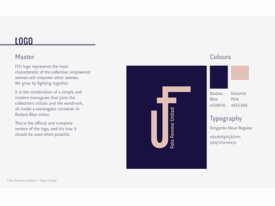 Foto Femme United – style guide, logo brand manual branding collective design empowering women female collective girl power guidelines logo design photograhy style guide typography visual identity visual design visual language women