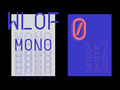WLOF Mono bespoke type bespoketype branding colour palette concept design graphic design minimalism monospaced monotype poster design type typeface design visual design visual language visual style