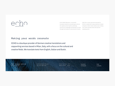 ECHO – website branding concept design front end front end development logo logo design uiux visual identity visual design visual language web design