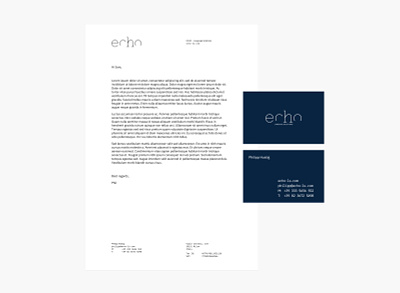 ECHO – stationery set brand identity branding colourpalette concept design logo design print design visual identity visual design visual language