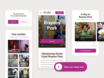 🎾 David Lloyd Clubs fitness health ux web website website design white