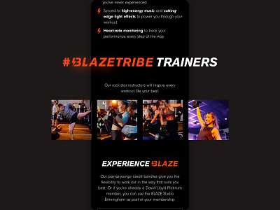 ⚡️ #BlazeTribe fitness health homepage red ux web