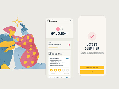 ⭐️Voting application design illustration rating ratings review star ui ux voting web