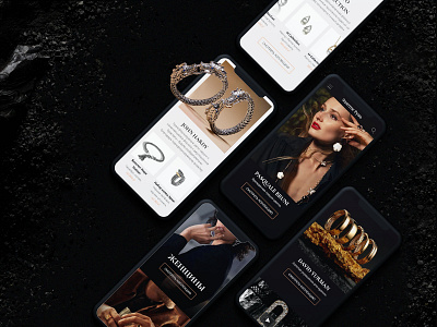 Jewelry Website Concept dark jewelry mobile ui