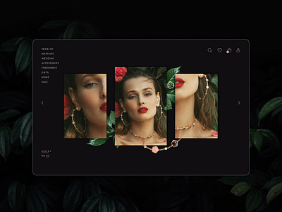 Jewelry Website Concept dark jewelry ui