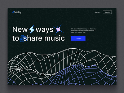 Landing Page Hero Section dark design hero image landing page music app technology ui