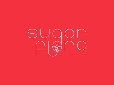 Sugar Flora logo branding design floral flowers graphic design logo vector wordmark