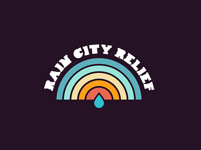 Rain City Relief album branding city design graphic design logo music musician rain rainbow seattle vector