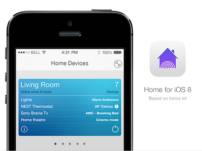 Home for iOS 8 app design apple home home automation ios ios7 ios8 iphone mobile app ui user interface