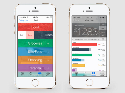 Quickspent: Concept App design app design money apple ios ios7 ios8 iphone mobile app money tracking ui user experience user interface ux