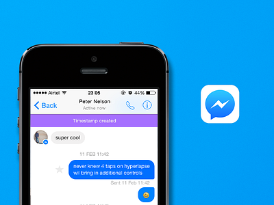 Timestamps concept for Facebook Messenger. chat design facebook feature flat ios minimal