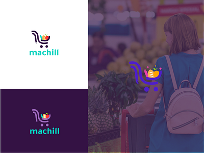 Machill branding design food grocery logo orange restaurant shop