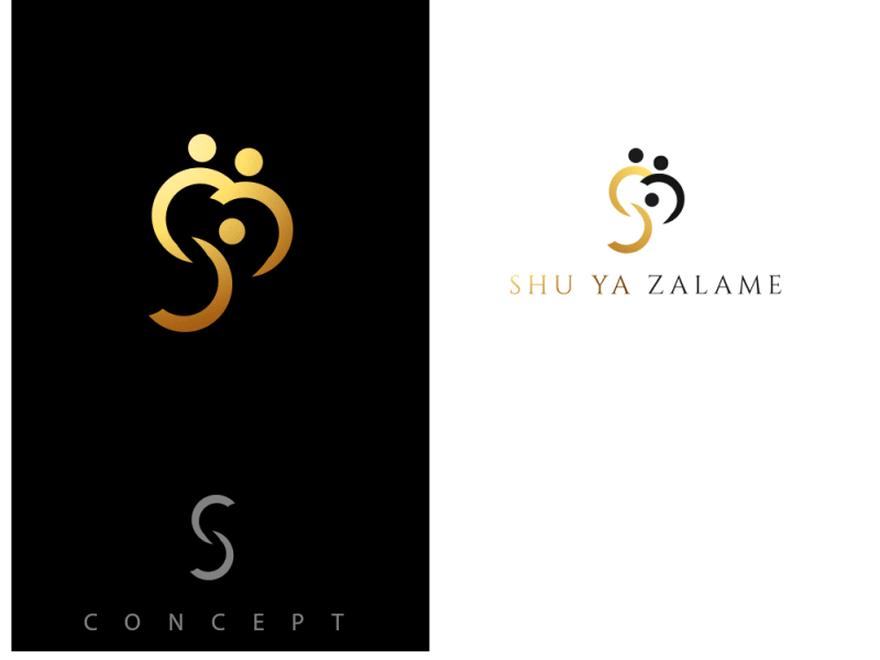 SHU YA ZALAME branding cosmetic gold golden logo