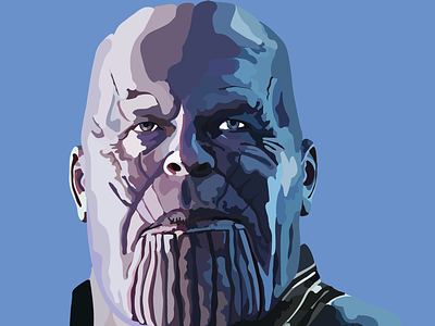 Thanos Portrait adobe avengers avengersendgame design digital art digital artist flat illustration illustrator illustrator art thain creative thanos vector vector art