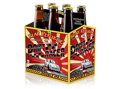 Bear Republic Drift Racer IPA beer packaging craft beer illustration