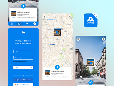 Wemap Mobile App design flat mobile ui