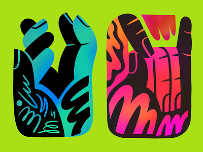 Can't keep my hands to myself abstract art colorful design hand illustration pop yann valber yannvalber