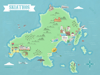 Map of Skaithos, Greece